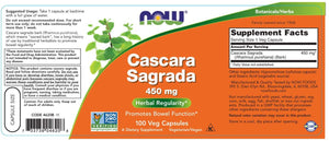 NOW Foods Cascara Sagrada, 450 mg, 100 Capsules