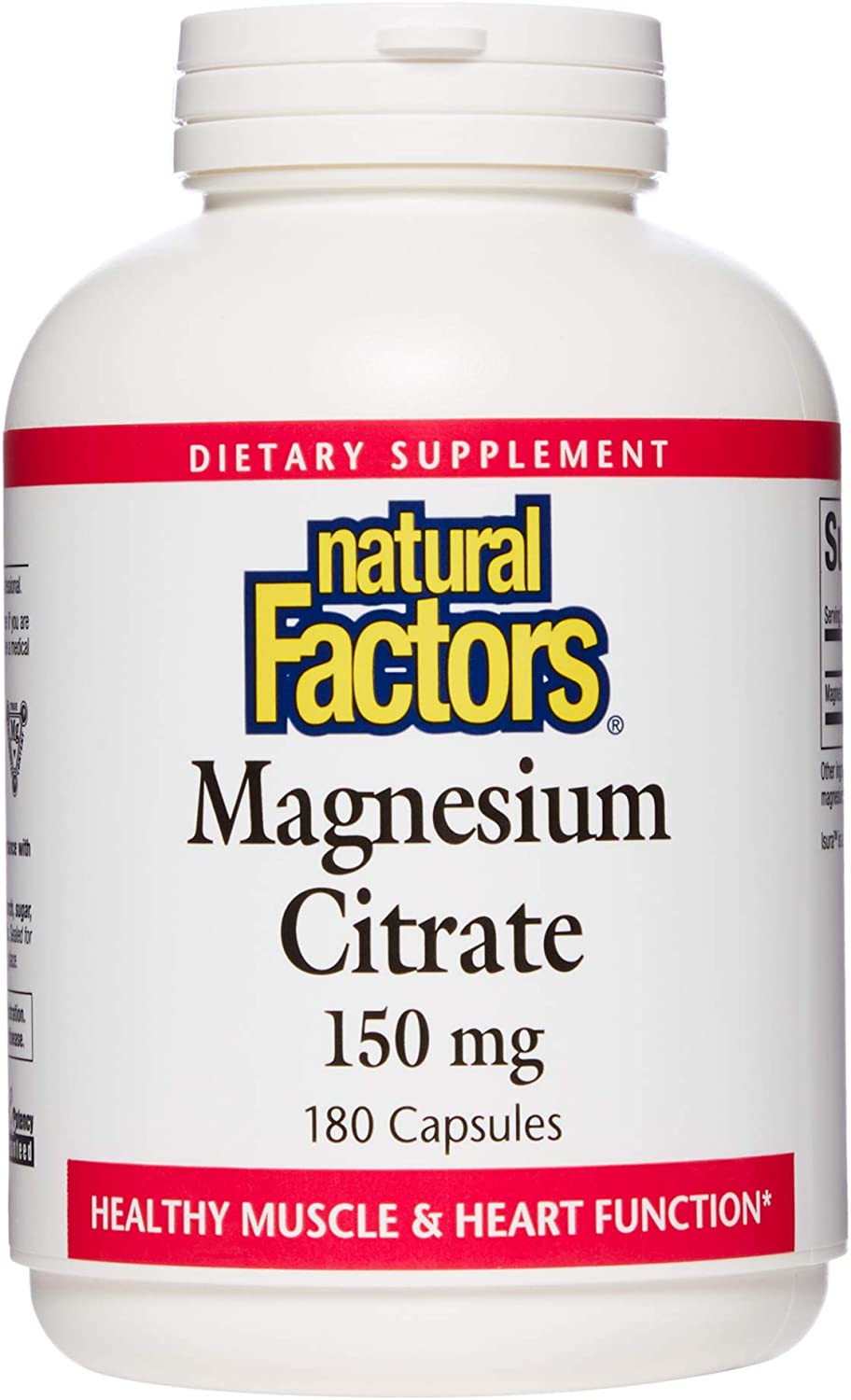 Natural Factors Magnesium Citrate, 150 mg, 180 Capsules