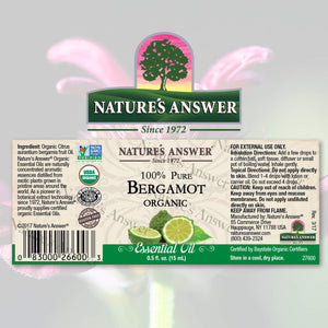 Nature's Answer 100% Pure Organic Essential Oil Bergamot, 0.5 fl oz