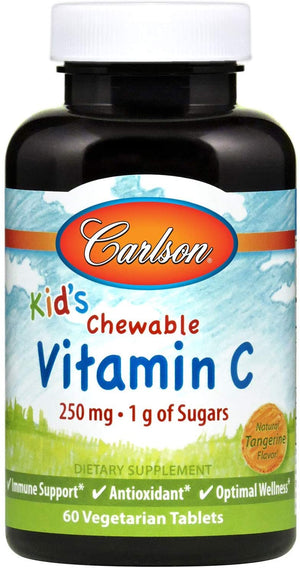 Carlson Kids Chewable Vitamin C Tangerine, 250 mg, 120 Tablets