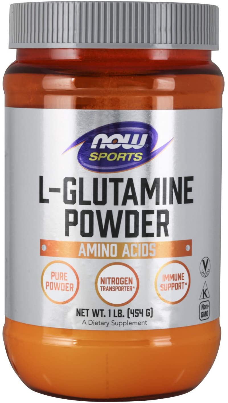 NOW Foods Sports Nutrition, L-Glutamine Pure Powder, Nitrogen Transporter*, Amino Acid, 1-Pound