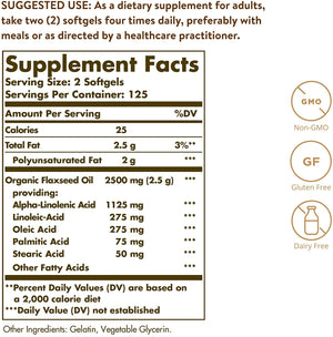 Solgar Flaxseed Oil, 1250 mg, 250 Softgels