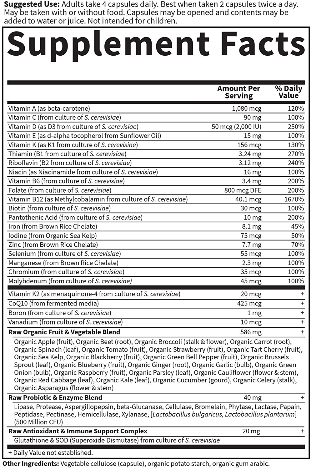 Garden of Life Multivitamin for Women, Vitamin Code Women&#39;s Multi, Whole Food, Vitamins, Iron, Folate not Folic Acid, Probiotics, Vegetarian Supplements for Womens Energy, 240 Count