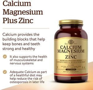 Solgar Calcium Magnesium plus Zinc, 250 Tablets