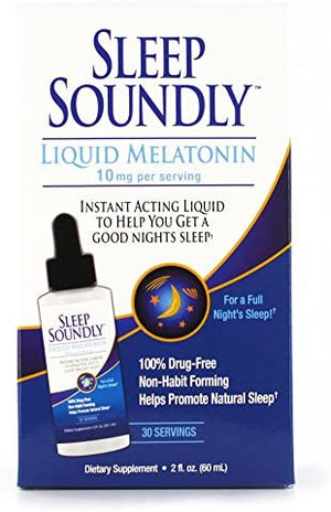 Sleep Soundly Liquid Melatonin 10mg, Instant Acting Sleep Formula, 30 servings