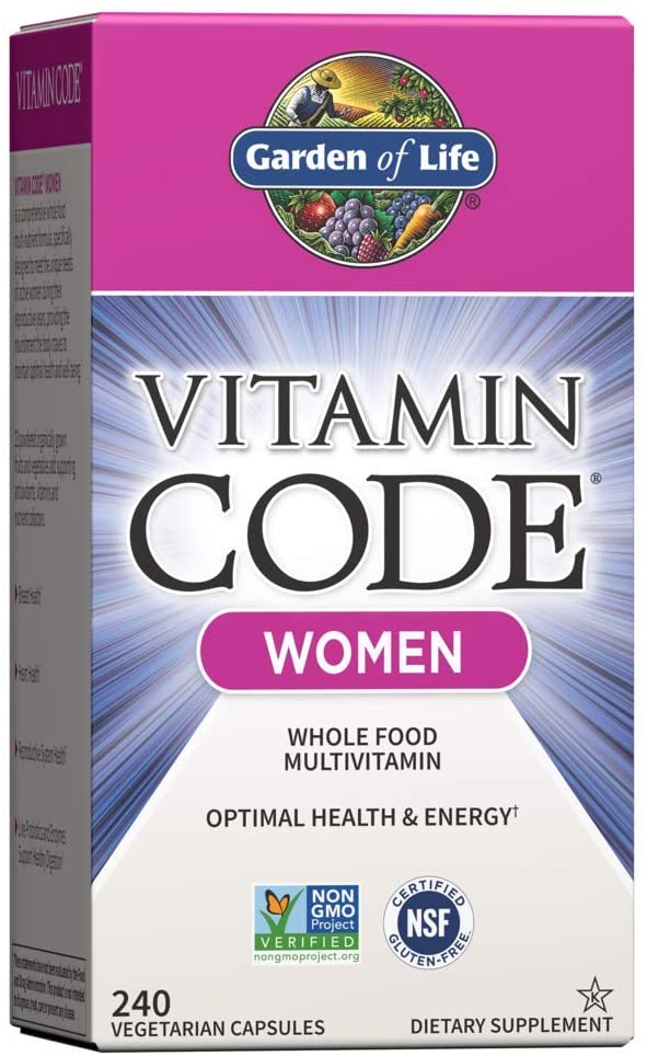 Garden of Life Multivitamin for Women, Vitamin Code Women&#39;s Multi, Whole Food, Vitamins, Iron, Folate not Folic Acid, Probiotics, Vegetarian Supplements for Womens Energy, 240 Count