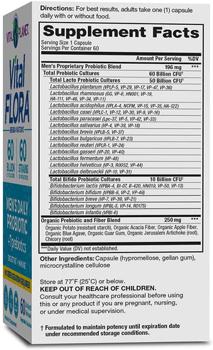 Vital Planet - Vital Flora 60/60 Shelf Stable Men's Probiotic 60 Capsules