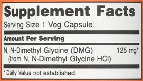 NOW Foods Supplements, DMG (N-Dimethyl Glycine) 125 mg, Nutritional Support, 100 Veg Capsules