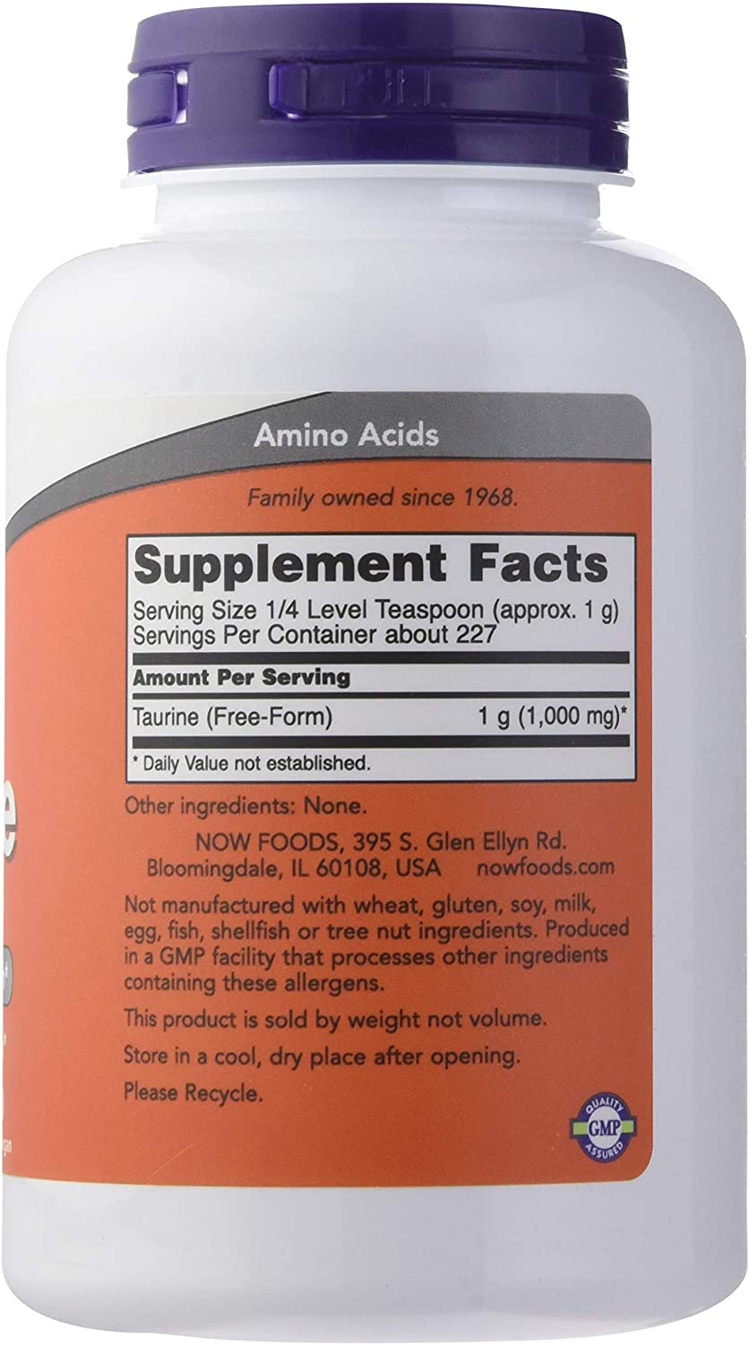 NOW Foods Supplements, Taurine Pure Powder, Nervous System Health*, Amino Acid, 8-Ounce