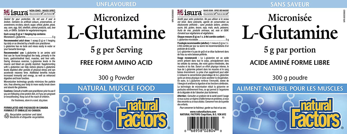 Natural Factors Glutamine 500mg Micro 8oz