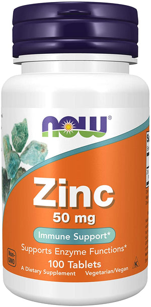 NOW Zinc, 50 mg, 100 Tablets