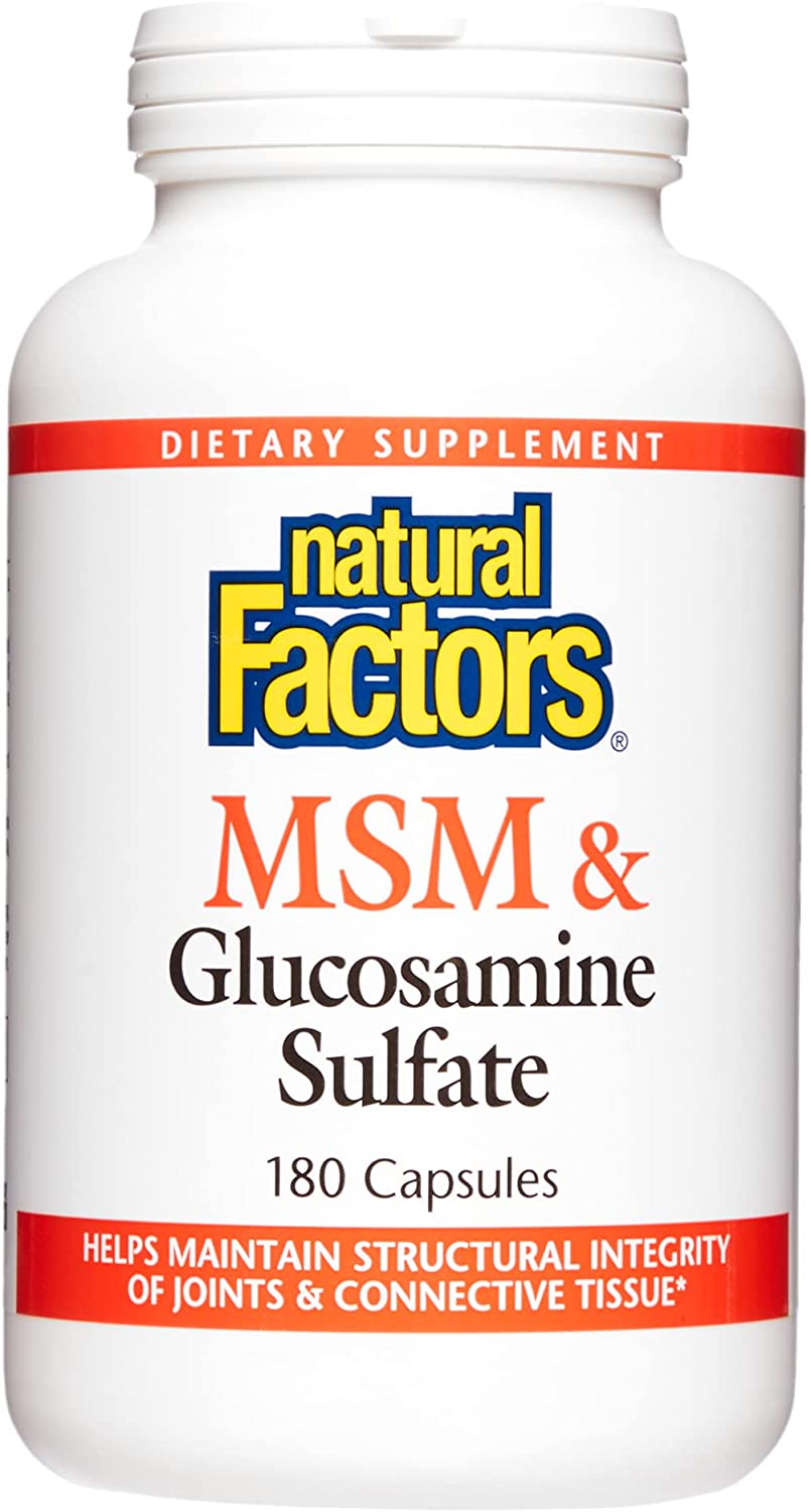 Natural Factors MSM and Glucosamine Sulfate, 180 Capsules