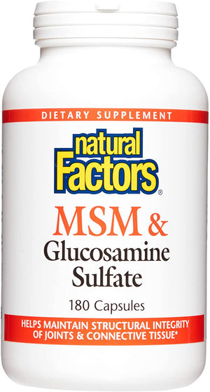 Natural Factors MSM and Glucosamine Sulfate, 180 Capsules
