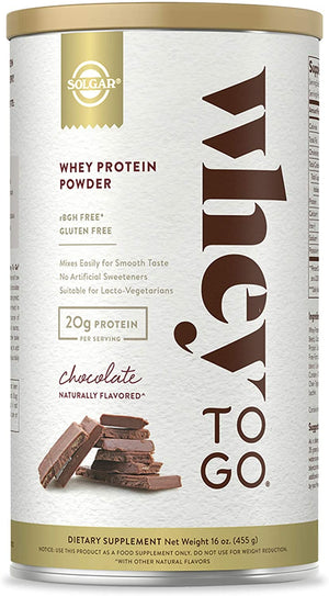Solgar Whey To Go® Whey Protein Powder Natural Chocolate, 16 oz