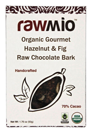 Rawmio Organic Raw Chocolate Bark Sprouted Hazelnut & Fig, 1.76 oz