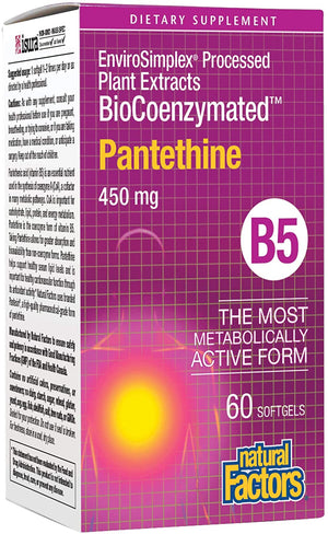 Natural Factors, BioCoenzymated Pantethine, B Vitamin Support for Cardiovascular Health, 60 Softgels