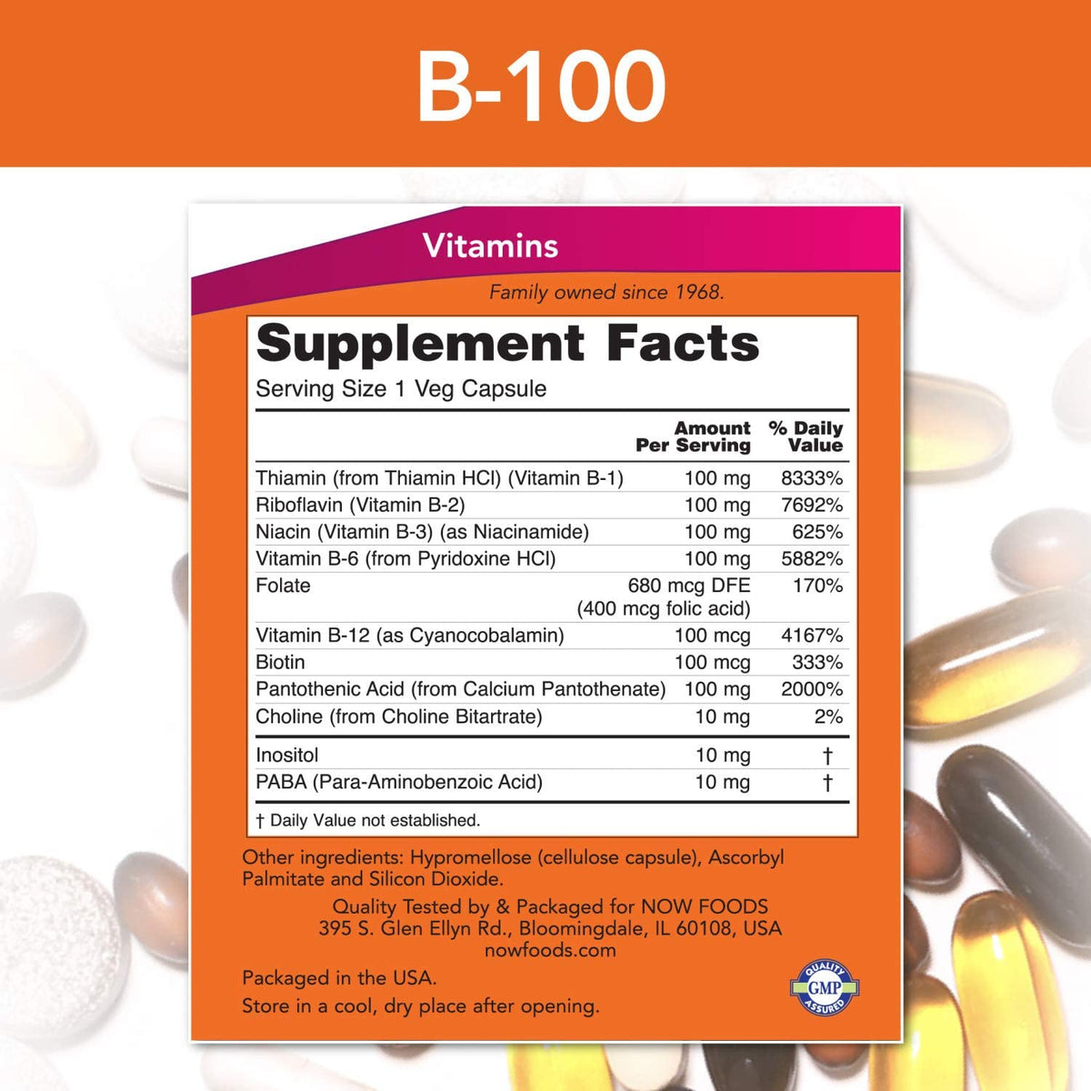 NOW Foods B-100, 100 Veg Capsules