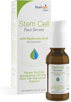 Stem Cell Face Serum - Infused With Citrustem - Plus Premium Hyaluronic Acid - Helps to Renew Youthful Appearance and Rejuvenate Skin .47 Fl oz