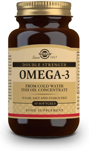 Solgar Double Strength Omega-3 700 mg, 30 Softgels - Fish Oil Supplement - Support for Cardiovascular, Joint & Cellular Health - Contains EPA & DHA Omega 3 Fatty Acids - Gluten Free - 30 Servings