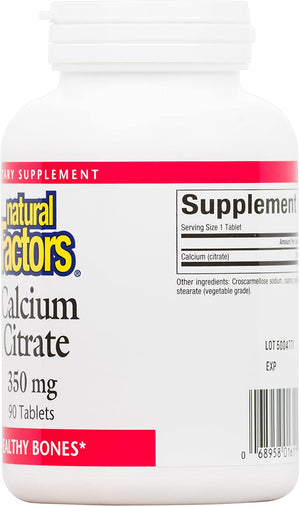 Natural Factors Calcium Citrate, 350 mg, 90 Tablets