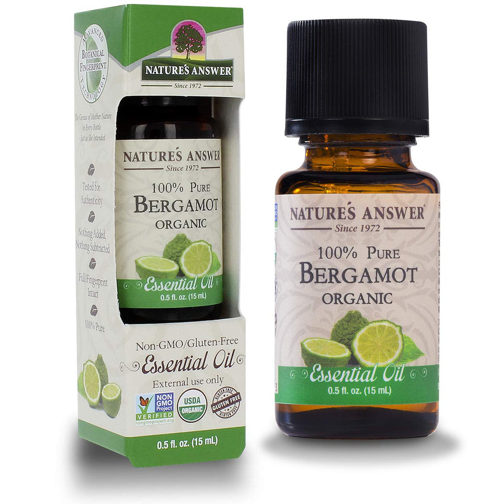 Nature's Answer 100% Pure Organic Essential Oil Bergamot, 0.5 fl