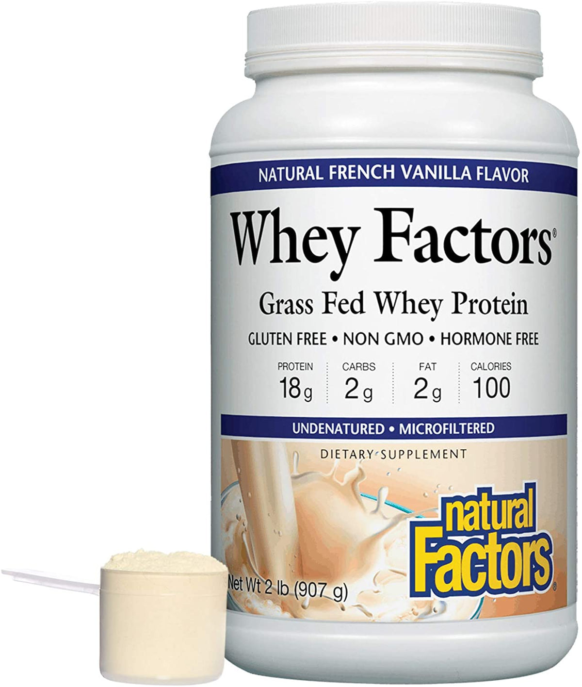 Natural Factors Whey Factors® Natural French Vanilla, 2 lbs