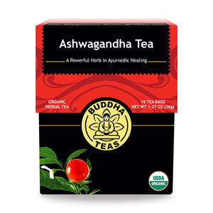 Buddha Teas Organic Ashwagandha Root Tea - OU Kosher, USDA Organic, CCOF Organic, 18 Bleach-Free Tea Bags