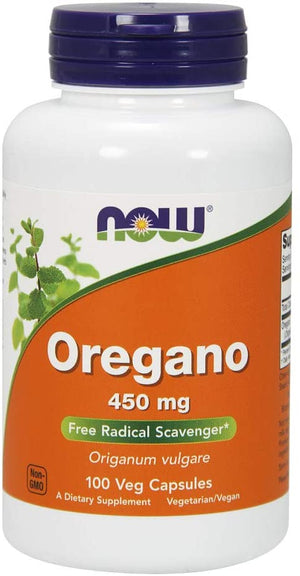 NOW Oregano, 450 mg, 100 Veg Capsules