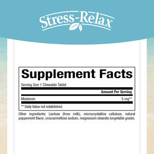 Natural Factors Stress-Relax® Melatonin, 5 mg, 180 Chewable Tablets