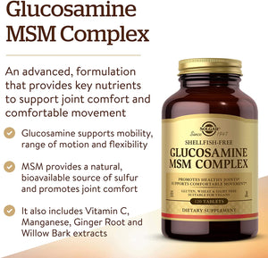 Solgar Glucosamine MSM Complex Shellfish Free, 120 Tablets