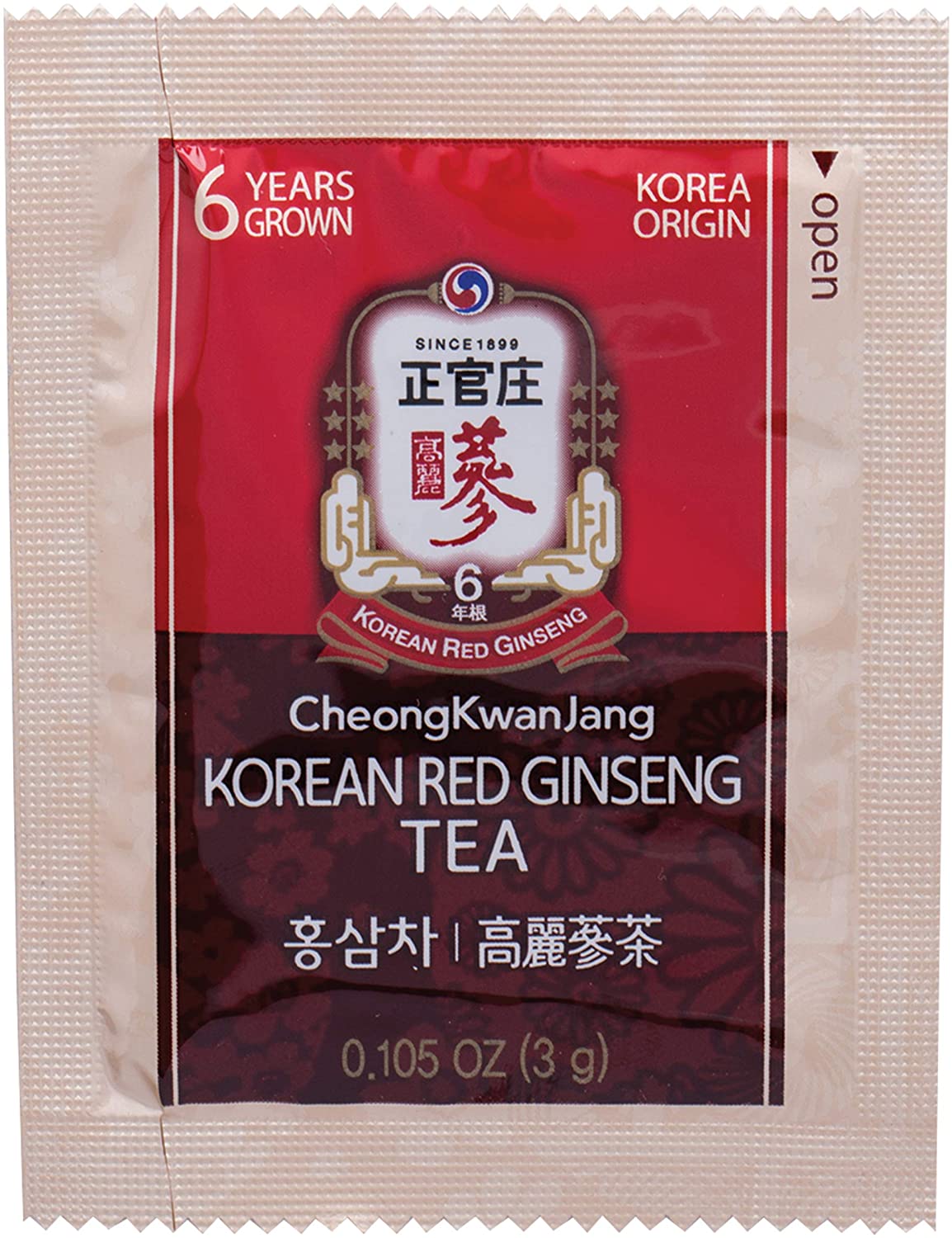Korean Red Ginseng Tea] Convenient Natural and Organic Ginseng Tea - 50 Bags