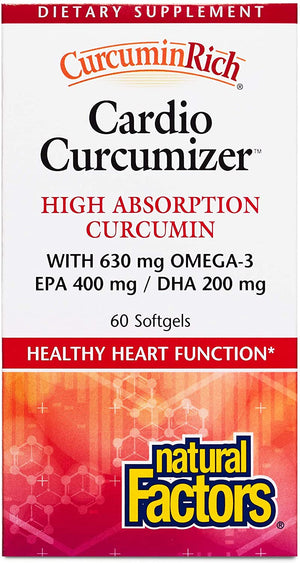 CurcuminRich by Natural Factors, Cardio Curcumizer, Supports a Healthy Heart, Joints and Natural Inflammatory Response with Omega-3 EPA and DHA, 60 softgels (60 Servings)
