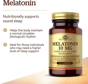 Solgar Melatonin, 10 mg, 60 Tablets