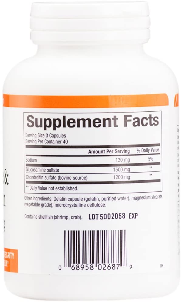 Natural Factors, Glucosamine & Chondroitin, Supports Healthy Joints and Connective Tissue, 120 Capsules