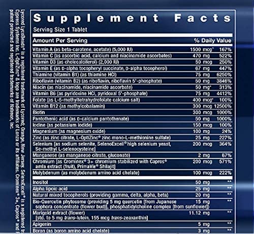 Life Extension One-Per-Day Multivitamin – Packed with Over 25 Vitamins, Minerals &amp; Plant Extracts, Quercetin, 5-MTHF Folate &amp; More – 1-Daily, Non-GMO, Gluten-Free – 60 Tablets