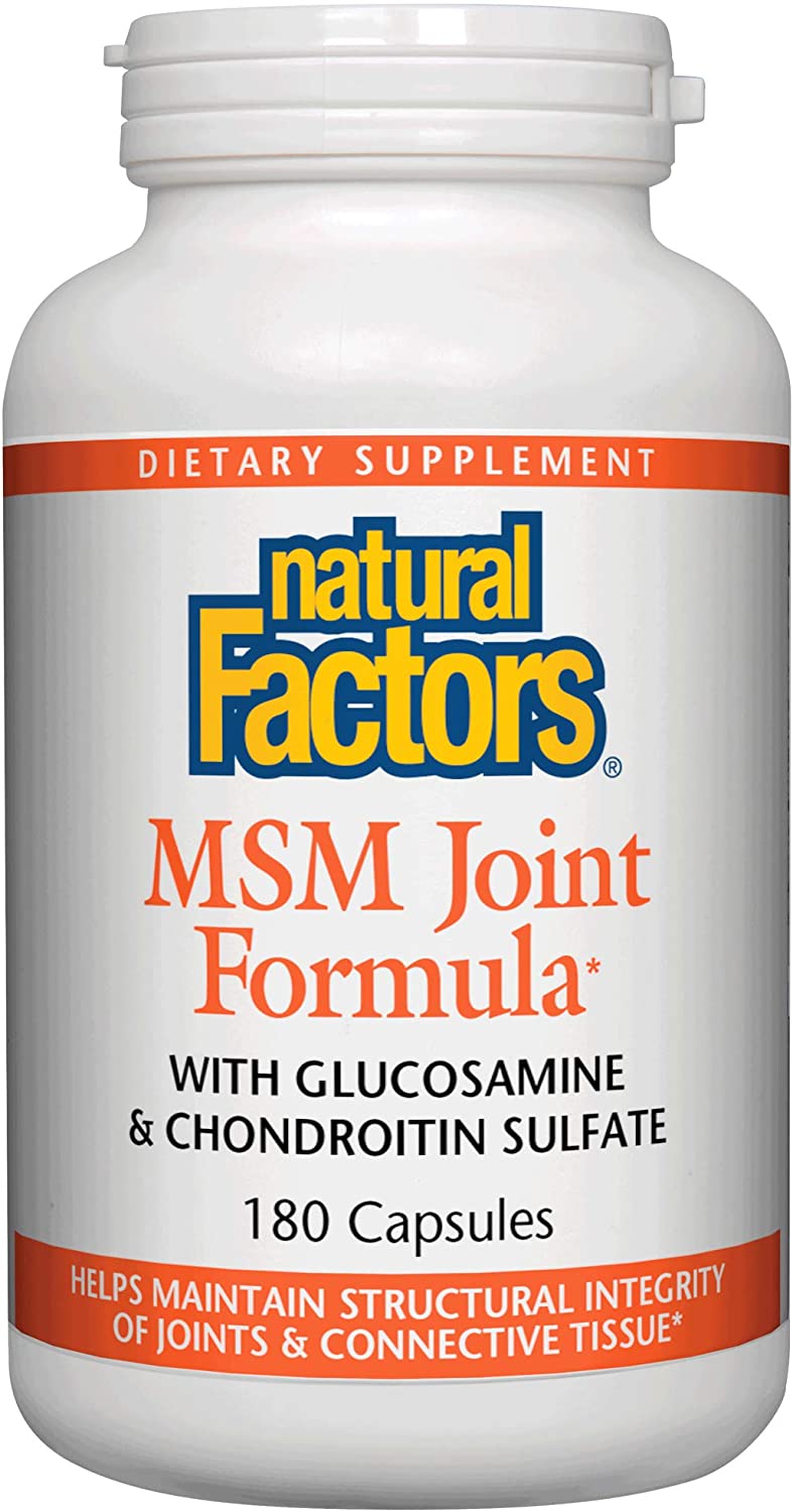 Natural Factors, MSM Joint Formula, Supports Healthy Joints and Mobility, 180 Capsules