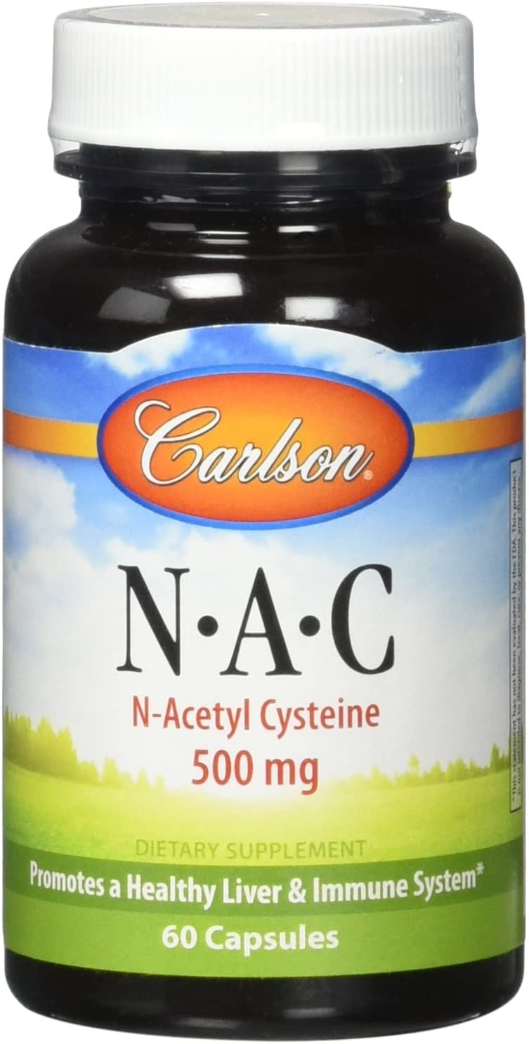 Carlson Labs NAC N-Acetyl Cysteine, 500mg, 60 Capsules