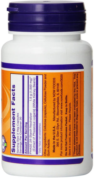 NOW Foods Phase 2 Starch Neutralizer-60 Capsules