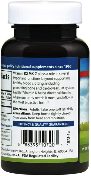 Carlson Vitamin K2 as MK-7, 90 mcg, 120 Softgels