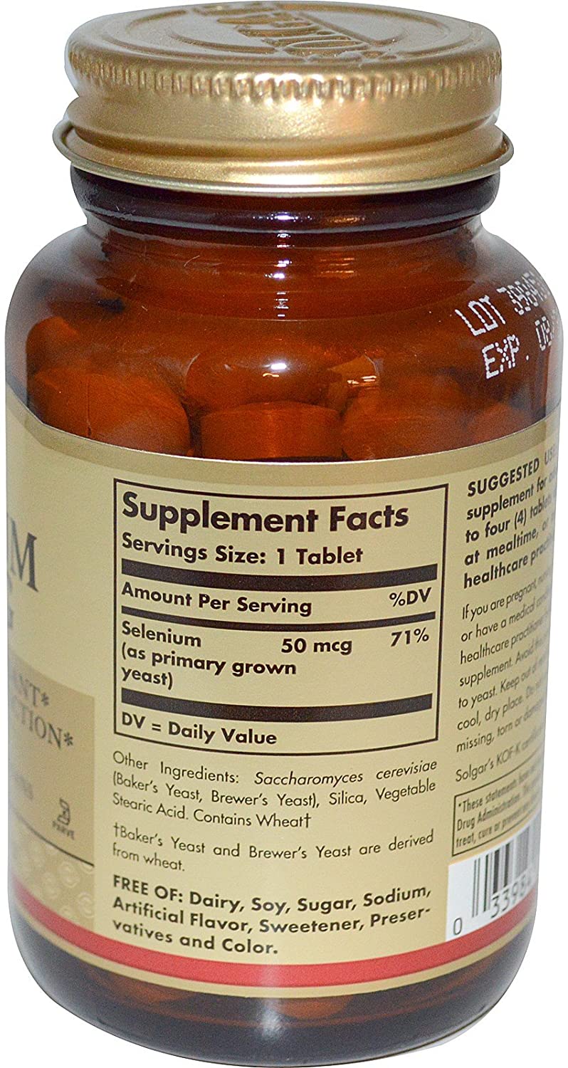 Solgar Selenium Tablets, 50 Mcg, 100 Count