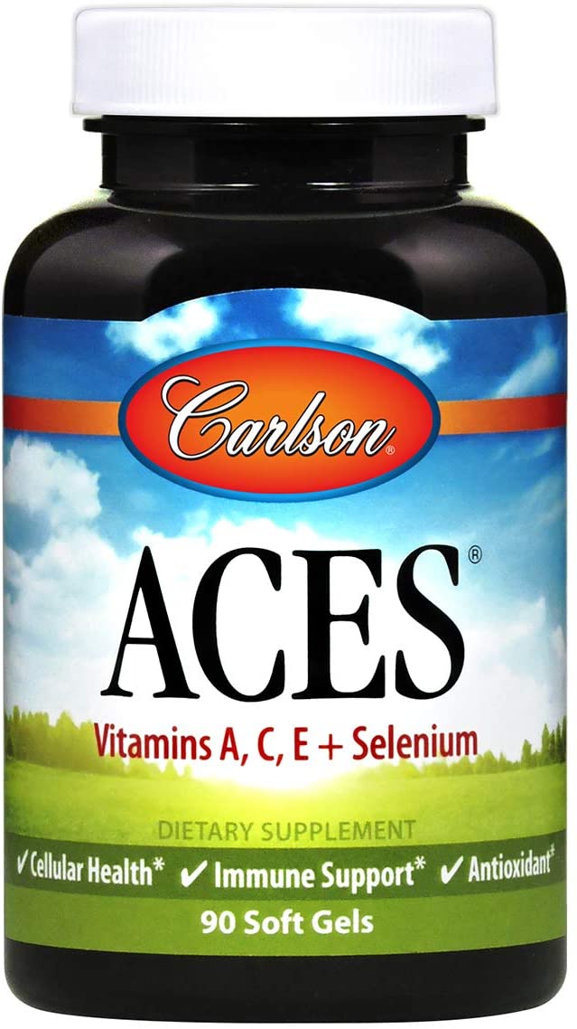 Carlson - ACES, Vitamins A, C, E + Selenium, Cellular Health & Immune Support, Antioxidant, 90 Softgels