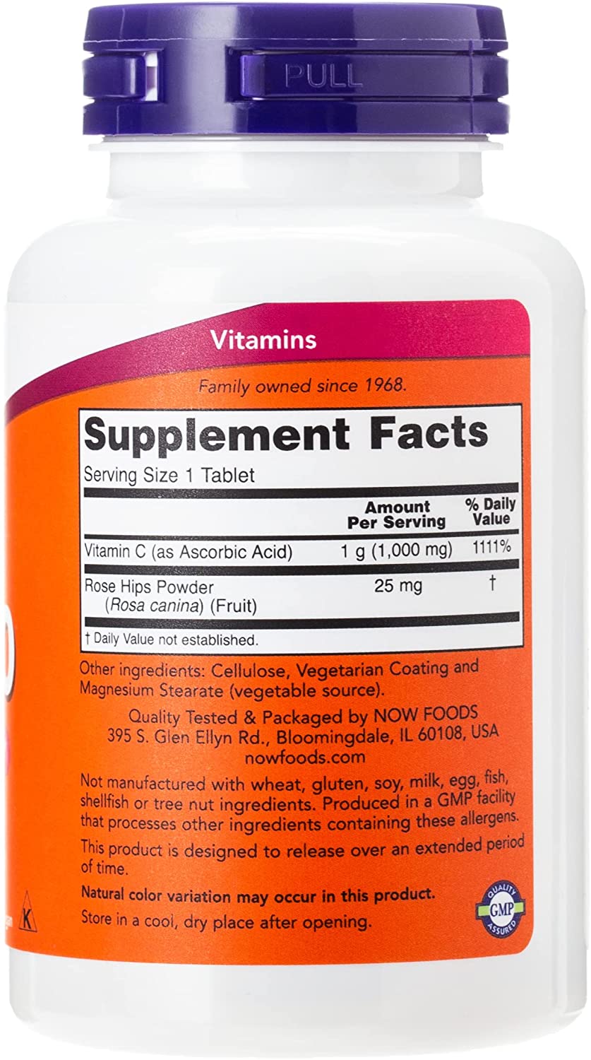 NOW Foods C-1000 with Rose Hips, 100 Tablets