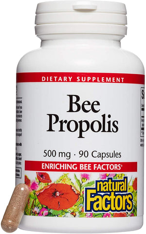 Natural Factors Bee Propolis Extract, 500 mg, 90 Capsules