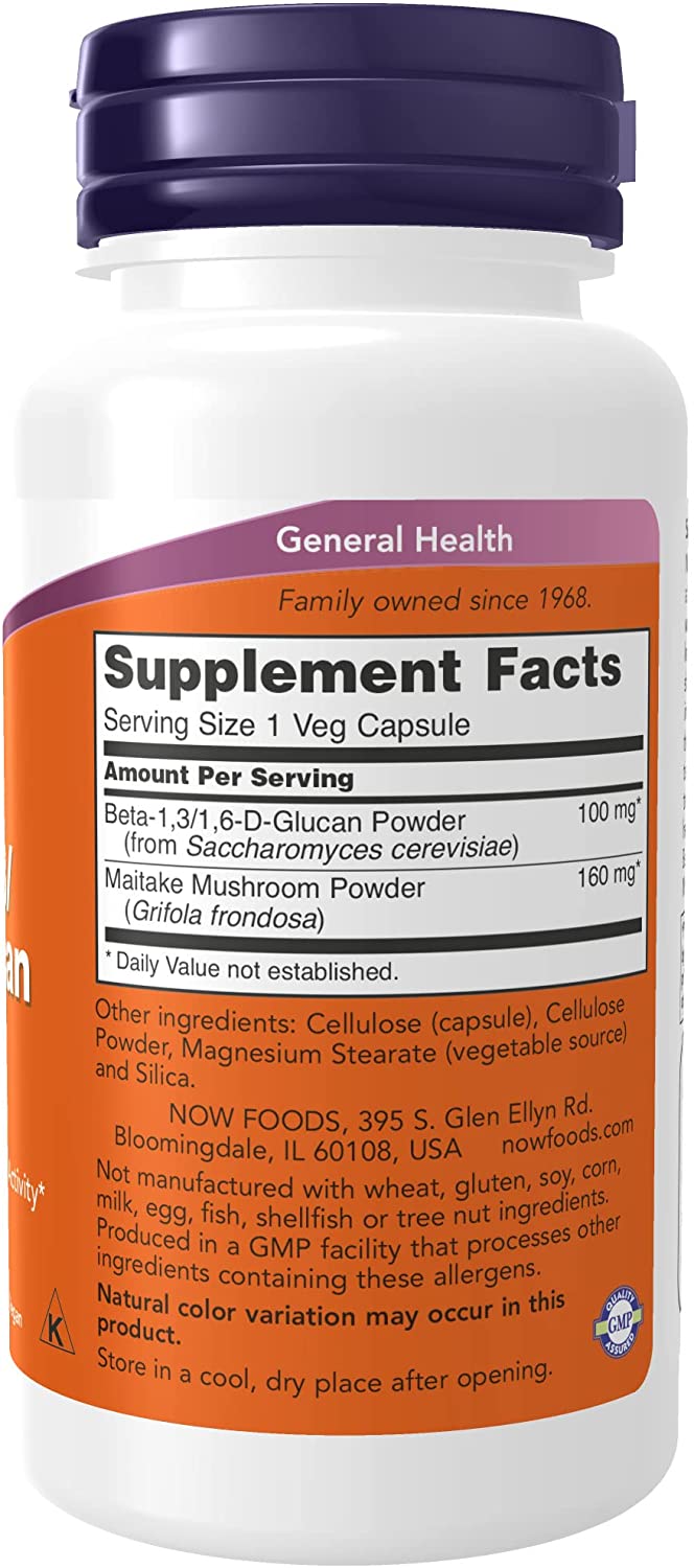 NOW Foods Beta, 1,3/1,6-D-Glucan, 100 mg, 90 VegCaps