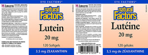 Natural Factors Lutein, 20 mg, 120 Softgels