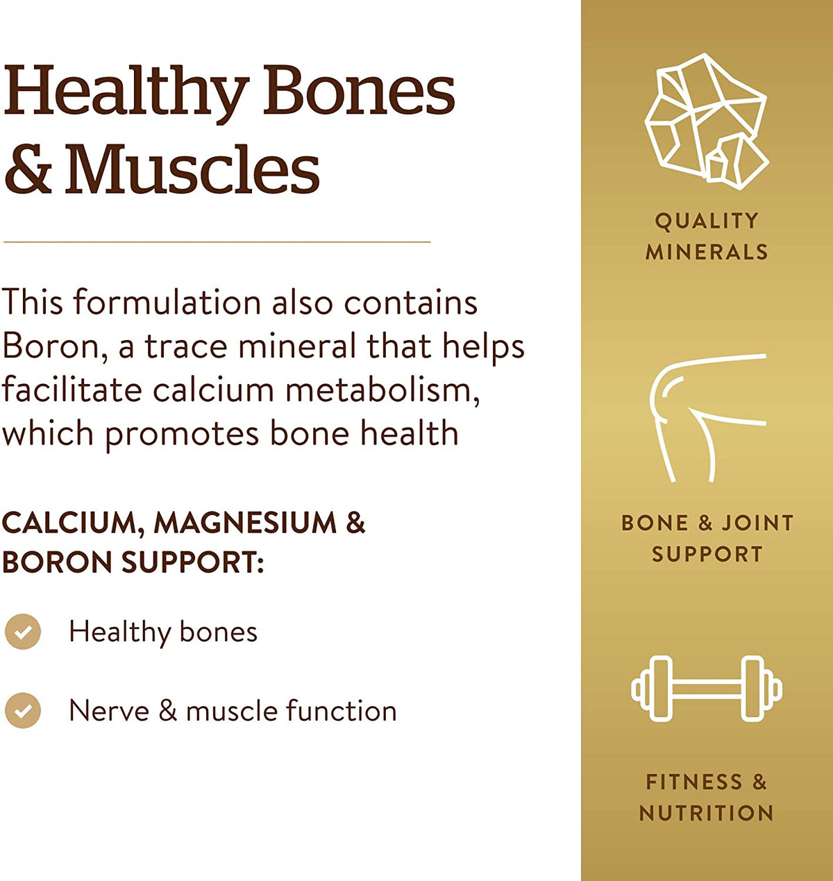 Solgar Calcium Magnesium Plus Boron - 250 Tablets - Non-GMO, Vegan, Gluten Free, Dairy Free, Kosher - 83 Servings