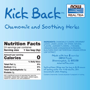 Now Foods Tea Bags, Kick Back, 24 Box