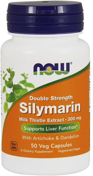 NOW Silymarin Milk Thistle Extract Double Strength, 300 mg, 50 Veg Capsules