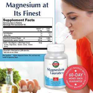KALKal Magnesium Taurate Plus, 400 mg, 90 Tablets