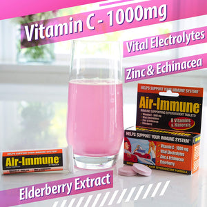 Air-Immune Effervescent Tablets with Vitamin C, Zinc, Echinacea and Elderberry